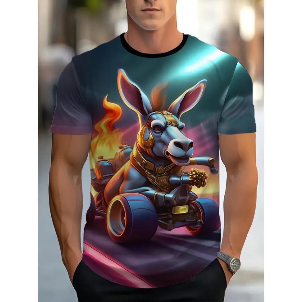 

Men s Novelty 3D Printed Animal Donkey T-Shirt New In Casual Round Neck Short Sleeve Tshirts Clothes Men s Funny Donkey Tees 6XL