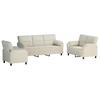 Sofa Set 3 Pieces Cream Velvet
