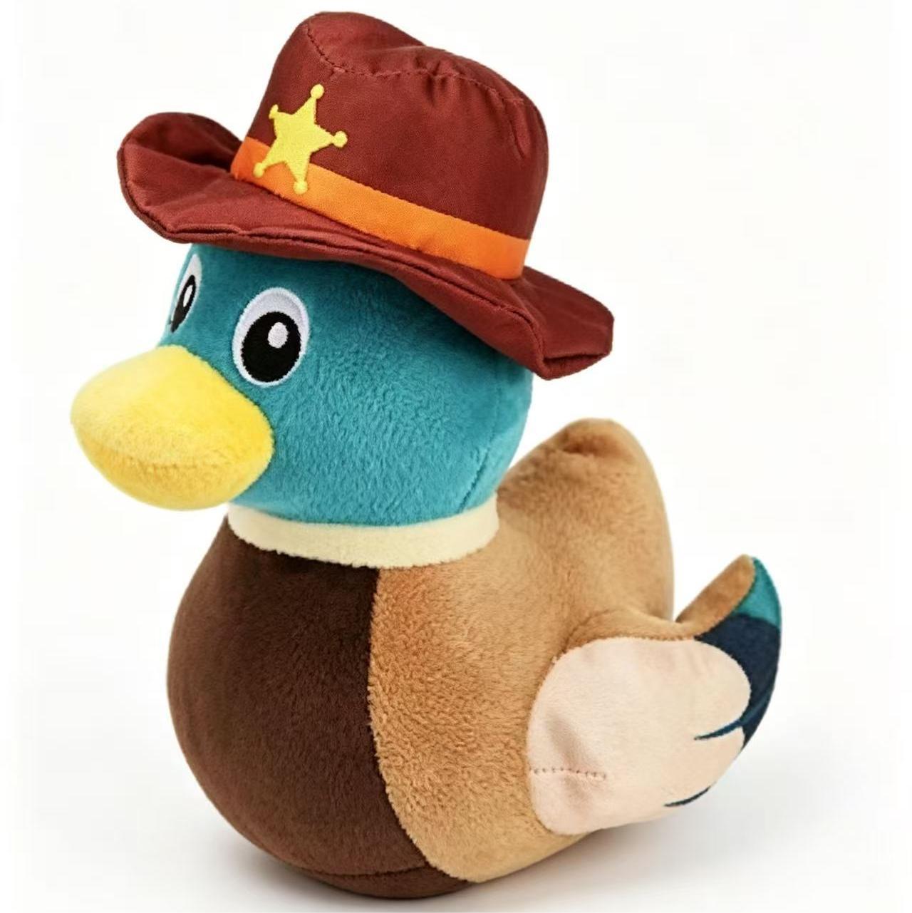 FOFOS Lucky Fox Jeep Duck Dog Plush Squeaky Toy for Medium to Large Pets
