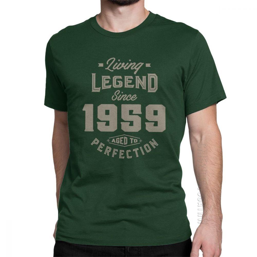Living Legend Since 1959 Birthday TShirt Anniversary Birth Present T Shirt Vintage Men Gray Clothing Vintage Pure Cotton Tees