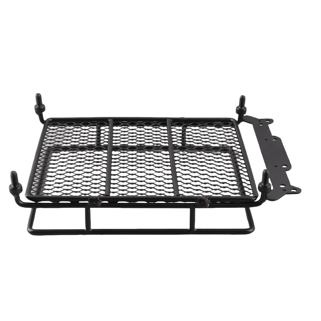 Middle Size Roof Rack Luggage With LED Lights Quadrate for SCX10 1 10 RC Car (4 White)