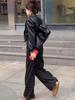 Women's Striped Wide-Leg High-Waisted Pants - Lazy Spring 2025 Korean Style Casual Trousers