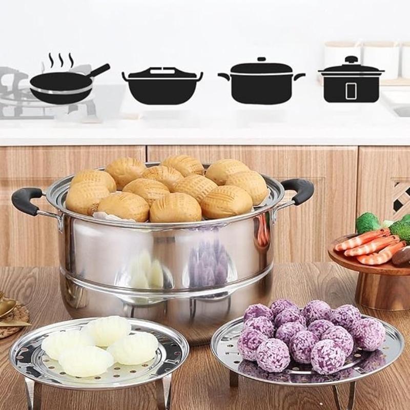 Steamer Rack with Removable Legs, Multipurpose Stainless Steel Steam Tray & Bread Stand for Pots, Pressure Cookers(20cm)