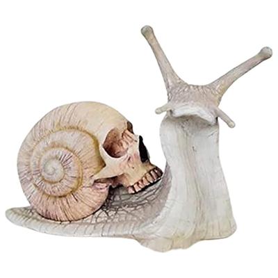 Halloweenský šnek lebka Pryskyřičná socha lebky Gotická domácí dekorace Venkovní zahradní dvorní dekorace