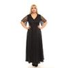 Schwarzes Pailletten-Abendkleid für Damen in Übergröße