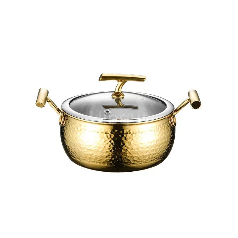 Commercial Inflatable Hotpot Special Pot for Induction Cooker Olla Thickened 304 Stainless Steel Single Person Small Hot Pot