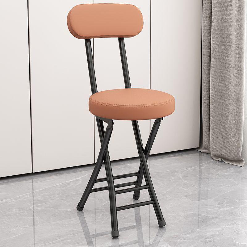 Compact Folding Dining and Leisure Chair with Backrest for Home and Dormitory