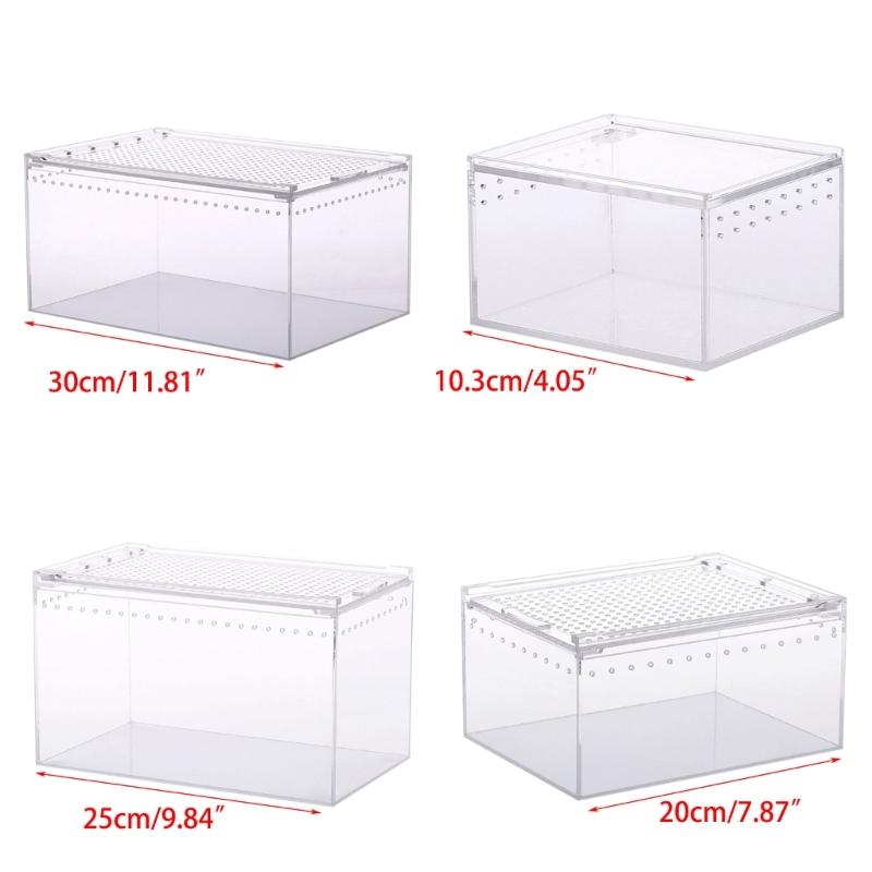 Terrarium Large Feeding Habitat Box for Small Animals Insect Home Office X3UC