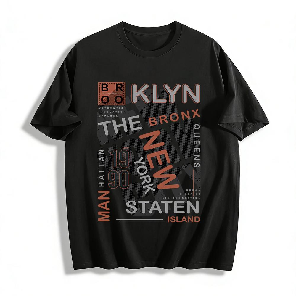 New York Boroughs Graphic Print Casual Unisex Tee Pure cotton T-shirt XXS