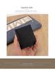 Men's Minimalist Crossgrain Cowhide Leather Card Holder with Logo and Anti-magnetic Feature.