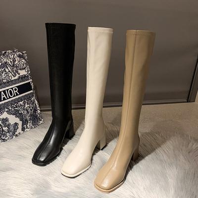 Fashion New Winter Women Pumps Motorcycle Boots Lady Designer Knee-High Fashion Super High Heels Zipper Shoes Warm Snow Mujer Botas