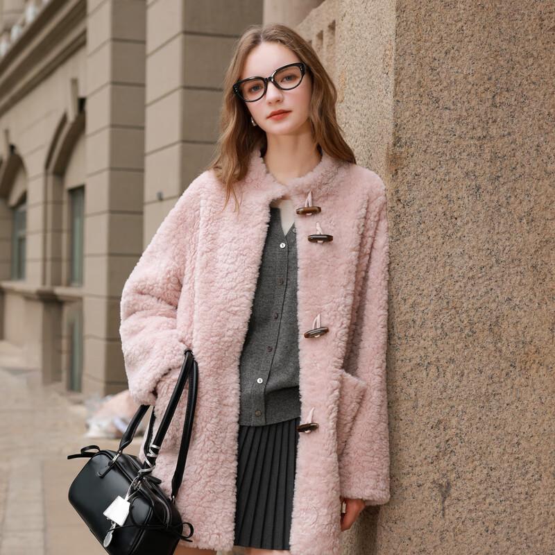 Sancai Song Yi Style Machine Washable Faux Fur Coat with Toggle Buttons