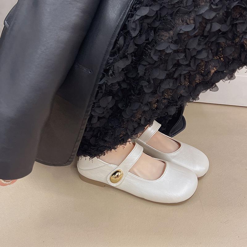 Fashion Mary Jane Shoes for Women New Fashion Medium Heeled Women Single Shoes Soft and Comfortable Red Ballet Shoes Zapatos De Mujer