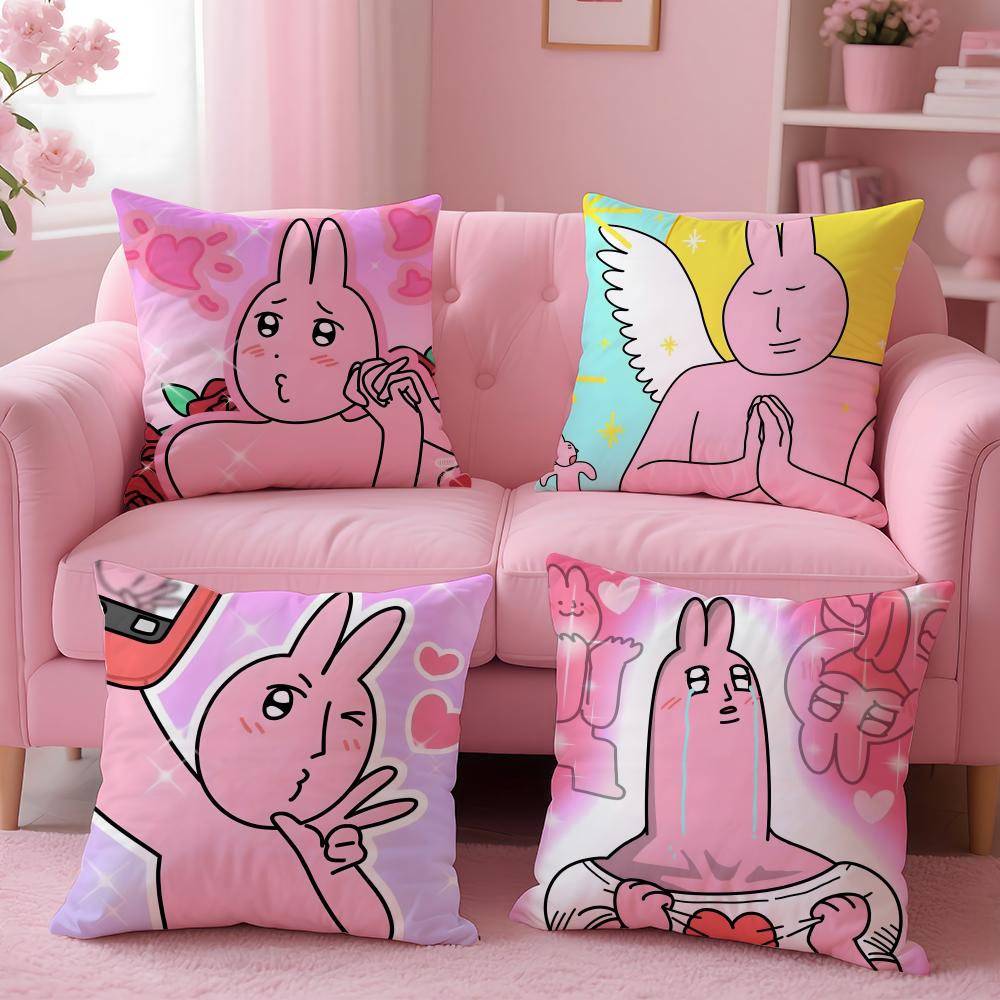 Cartoon My Friend Rabbit Cushion Cover Cushion Cover Set 4Pcs 50X50 45X45 40X40 Pillowcase Decorative Sofa Home Decor
