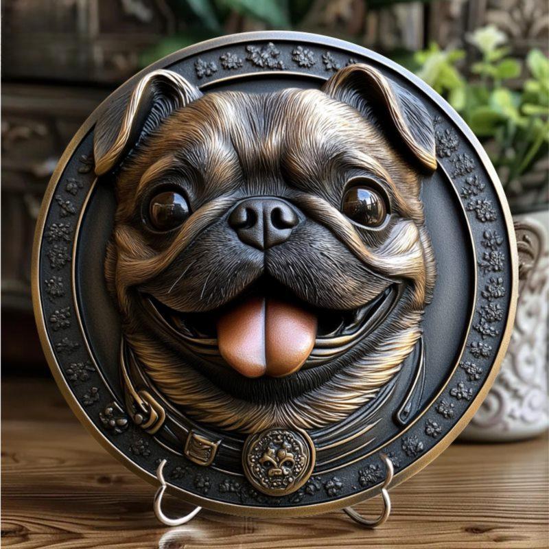 

2d Flat 20*20cm, Vintage Style Wooden Wall Art, Cute Beijing Dog Design, Perfect for Home and Garden Decor, for Home, Kitchen, Garden, Bedroom, Bar. 20x20cm