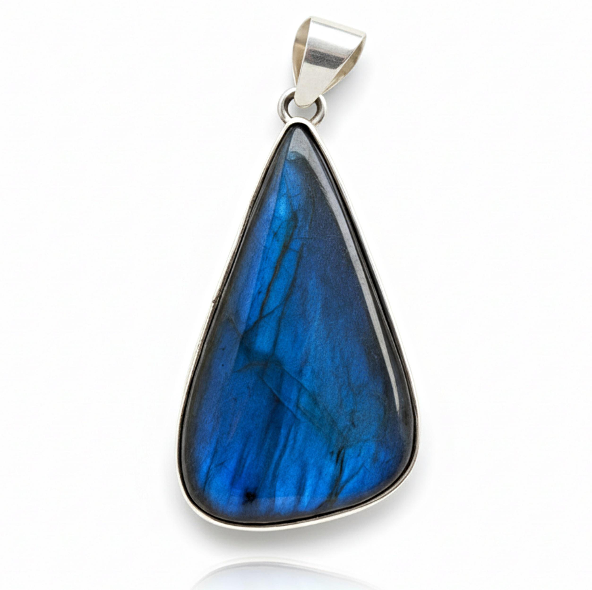 

Natural Labradorite Pendant, 925 Sterling Silver Pendant, Blue Large Gemstone Pendant, Handmade Jewelry серебряный