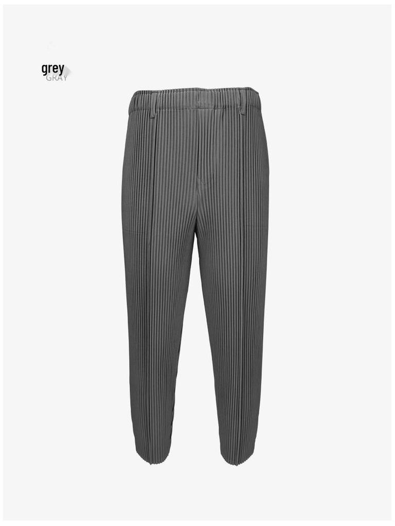 Miyake Men's Spring Slim Pleated Skinny Trousers - Japanese Retro Style