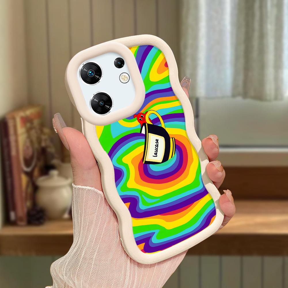 Silikonový kryt Big Wave Edge z měkkého silikonového materiálu Macaron, nárazuvzdorný ochranný gumový kryt pro OPPO Reno Realme Infinix Tecno
