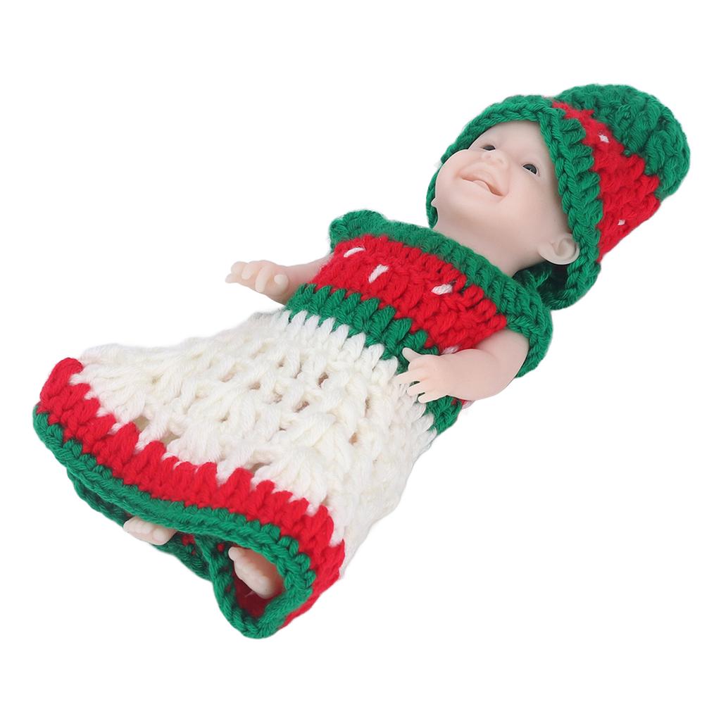 Lifelike Reborn Baby Doll 6 Inch Silicone Newborn Baby Girl Doll with Sweater Birthday Gift for