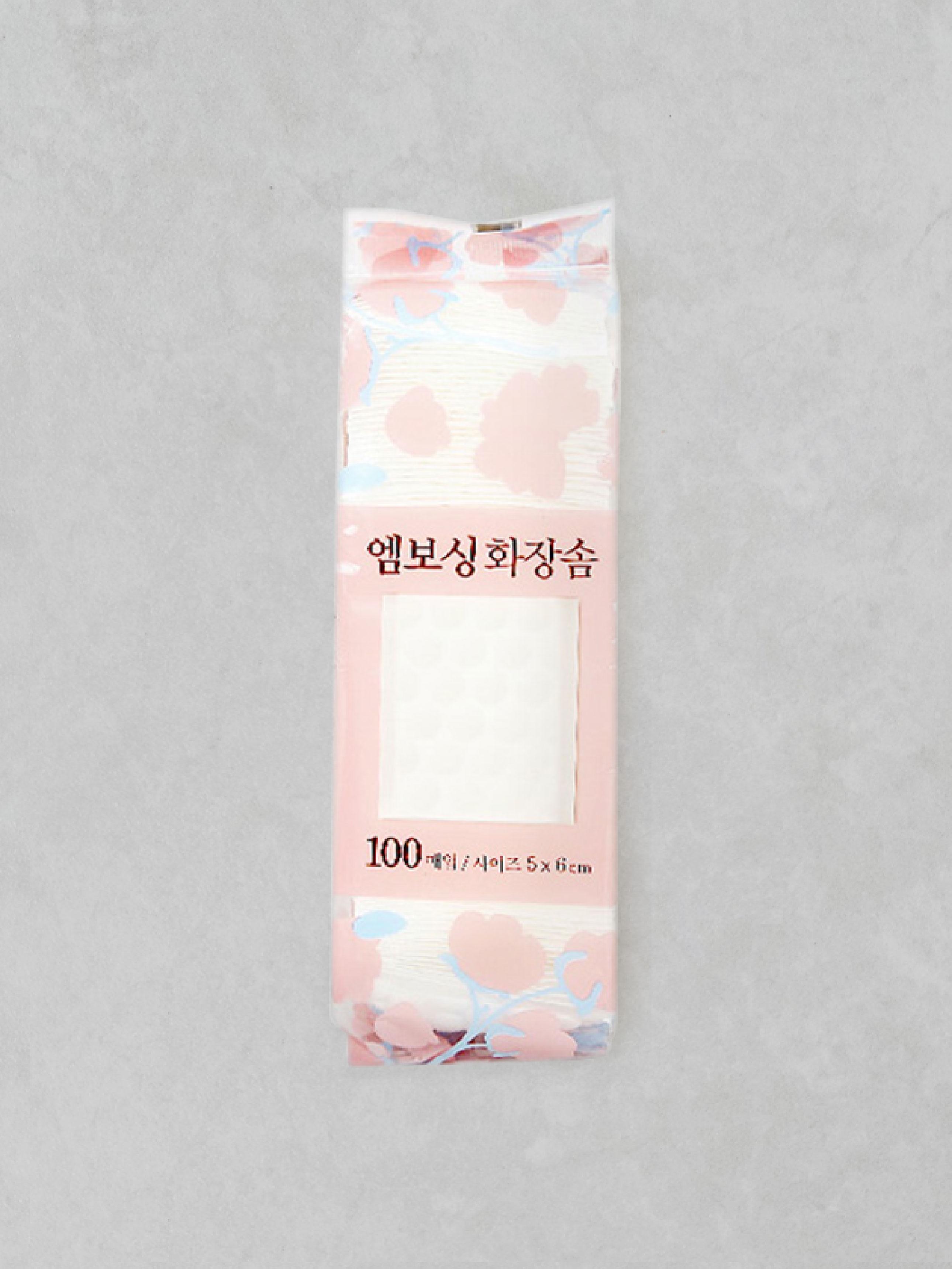 Embossed Facial Cotton Pads, 100 Sheets 1ea