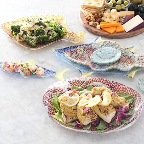 Dulton Glass Fishery Plate, Octopus, K20-0133