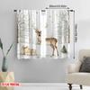 2pcs 2D Flat Printing Christmas Scene Curtain Elk2 Polyester Fabric Without Electricity Family Party Use for Indoor Celebrations
