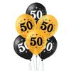 Balloon Set For 50th Birthday, Black-Gold, 30Cm, 10Pcs.