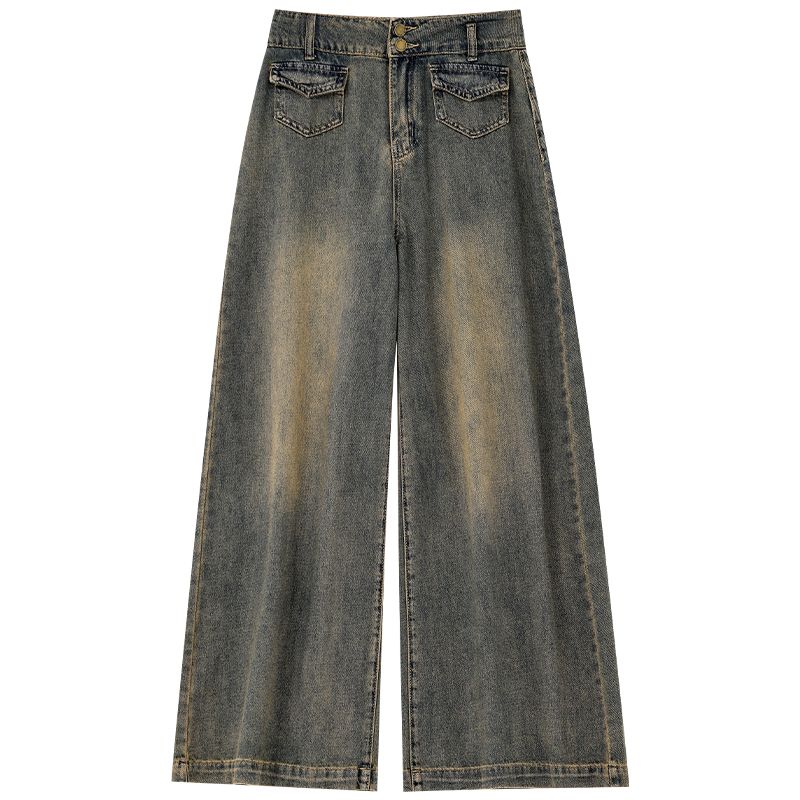 

Джинсы женские винтажные в американском стиле High Street градиент цвета универсальные хип-хоп хипстеры джинсовые брюки осень 4XL