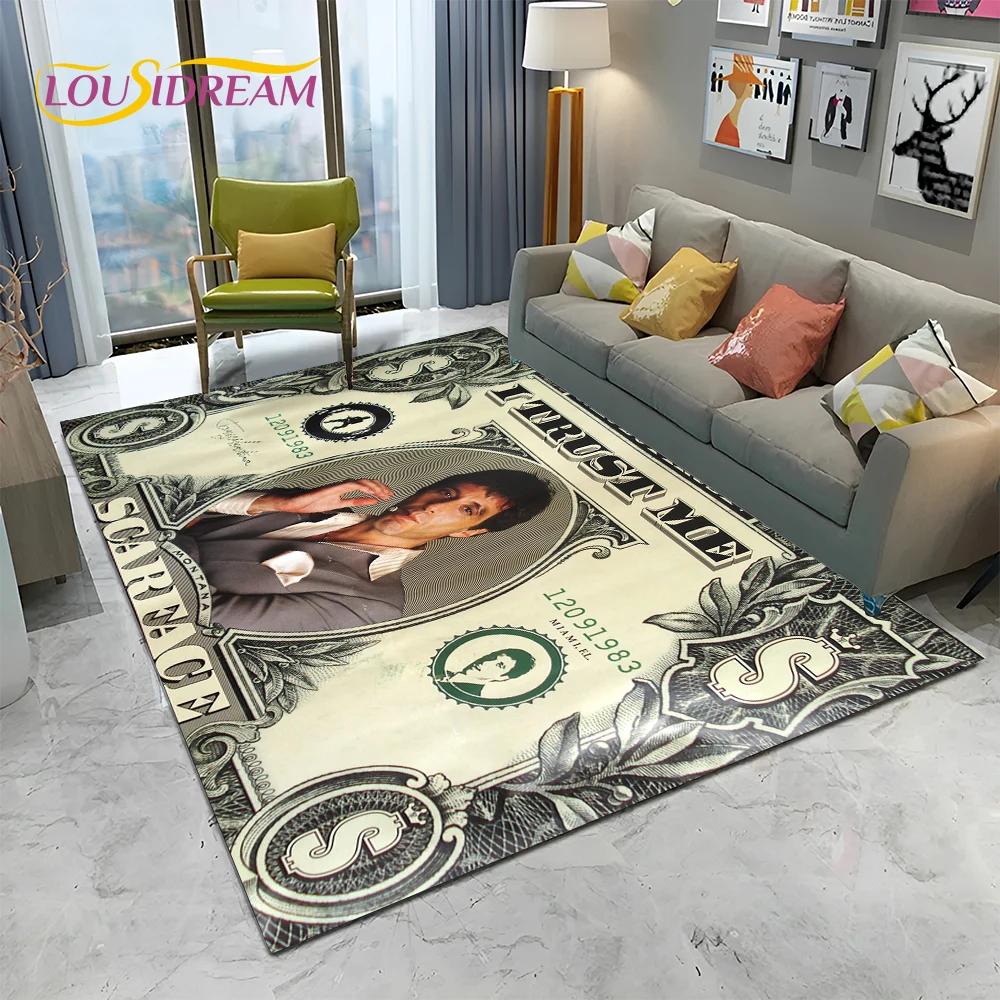 Scarface 3D Classic Film Tony Teppich für Zuhause Wohnzimmer Schlafzimmer Sofa Fußmatte Dekor, Kinder Spielbereich Teppich Rutschfeste Bodenmatte