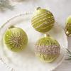 8CM Velvet Wrapped Christmas Ornament Ball with Gold Powder 
