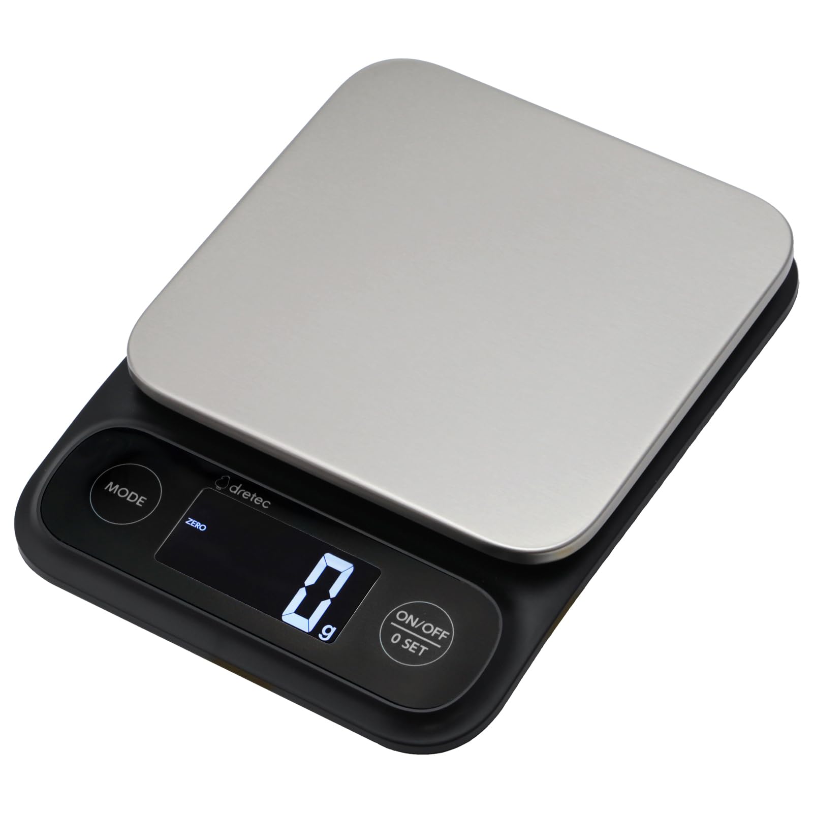 

Dretec Digital Kitchen Max 5kg 1g IPX4 3 Weighing Water Milk Black Scale, Capacity, Increments, Waterproof, Easy-to-Read Backlight, Modes (g), (ml),