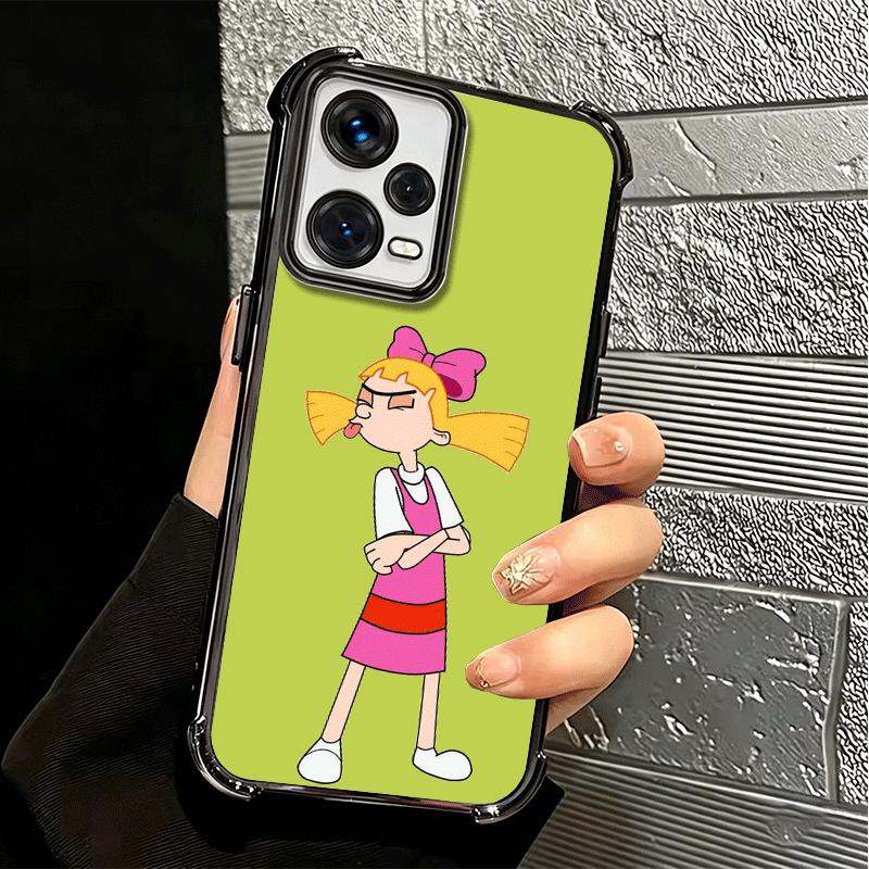 Cartoon Hey Arnold Helga Plating Phone Case For Xiaomi Redmi Note 14 15 Pro Plus 13 12 11 11S 11T 10 9S 9 5G Anti-Fall Airabag C