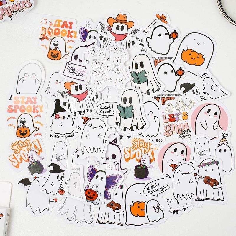 Premium Self Adhesive Paper Stickers Adorable Ghost Boo For Journal Diary Decoration Envelope Sealing Craft Multicolor