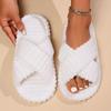 Open-Toe Women's Maternity Slippers, Autumn & Winter Thick Soft Sole Warm Plush Single Band Slides for Indoor & Outdoor Use