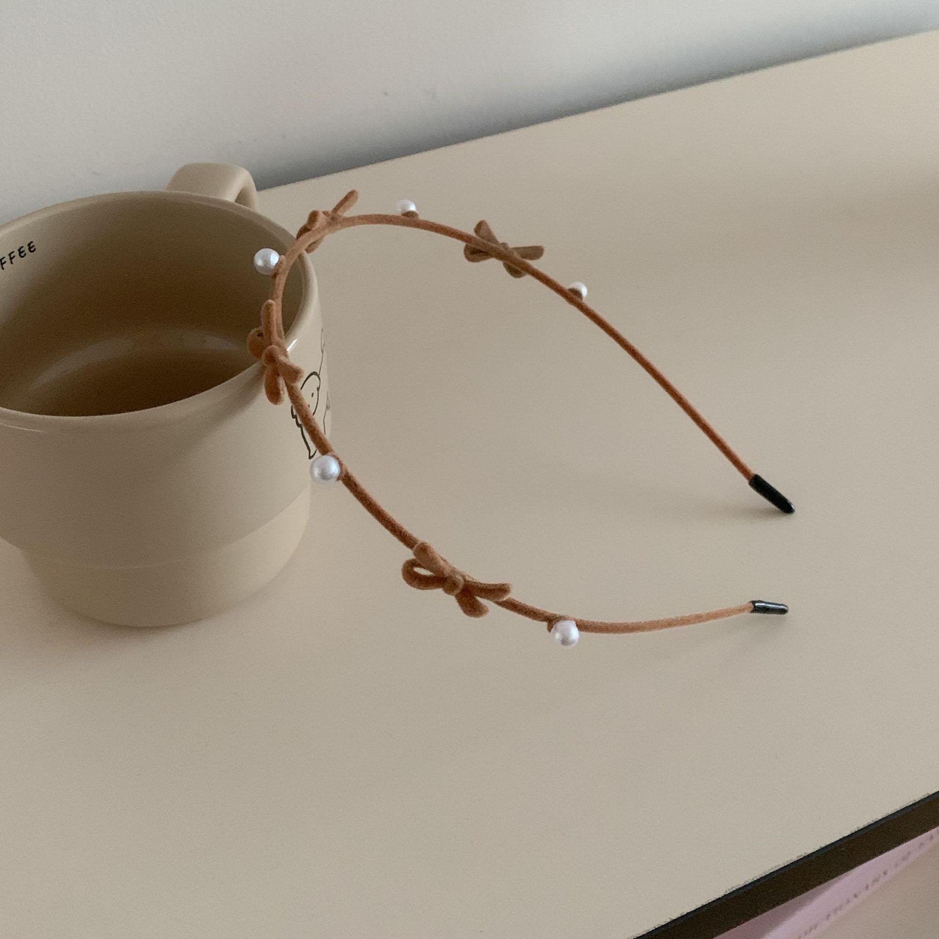 

Повязка на голову Runaway Princess Pearl Bow Flocked - Женская осенне-зимняя мода