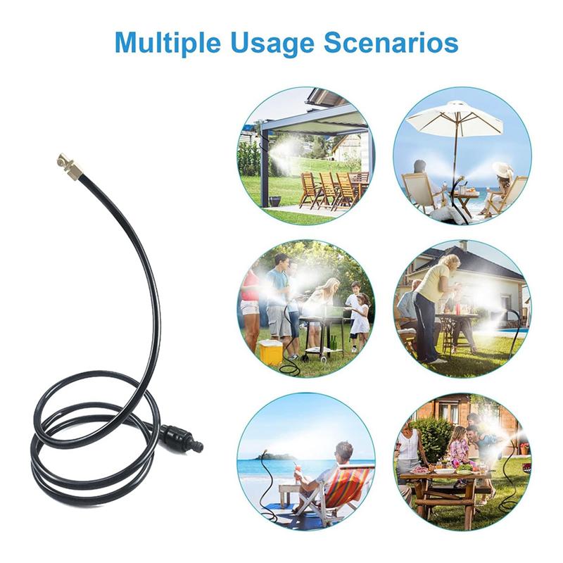 M-Modern-6FT Hose Misters For Outside Patio, Flexible Standing Portable Misting System For Garden Cooling