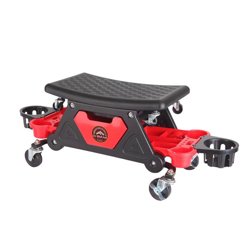 Car Detailing & Polishing Stool with Removable Seat and Sliding Creeper