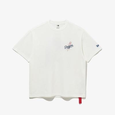 New Era Mlb La Dodgers Cheering Food T shirT Off whiTe 14536500