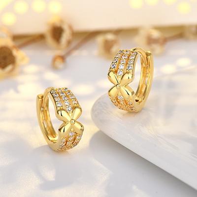 Nuevos Pendientes de Flores de Zirconio Pendientes de Diseño Nicho para Mujer a la Moda Temperamento Pendientes de Aro de Alta Gama