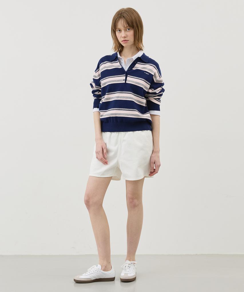 CITYBREEZE Multi-Stripe Polo Knit_Navy