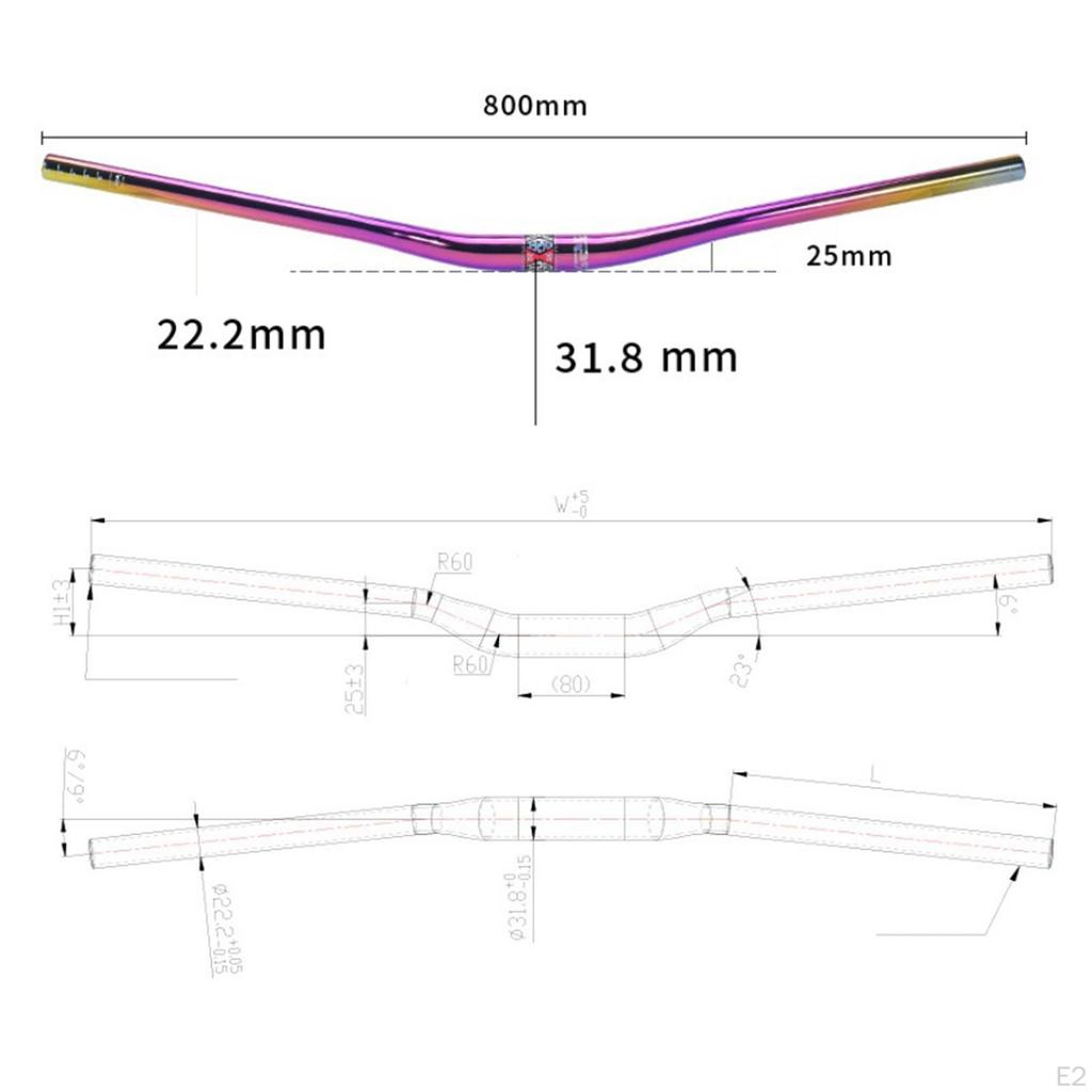 Leichter 800mm Fahrrad Hochfester Mountainbike 31.8mm Hoher Extra Langer Lenker DH Radfahren