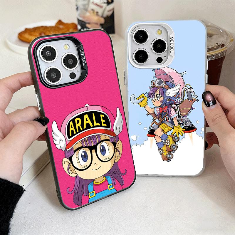 Arale S-Slump Anime Soft Phone Case for iPhone 15 16 17 Pro Max 17Air 16E 14 Plus 13 12 Mini Shockproof Cover Back Shell