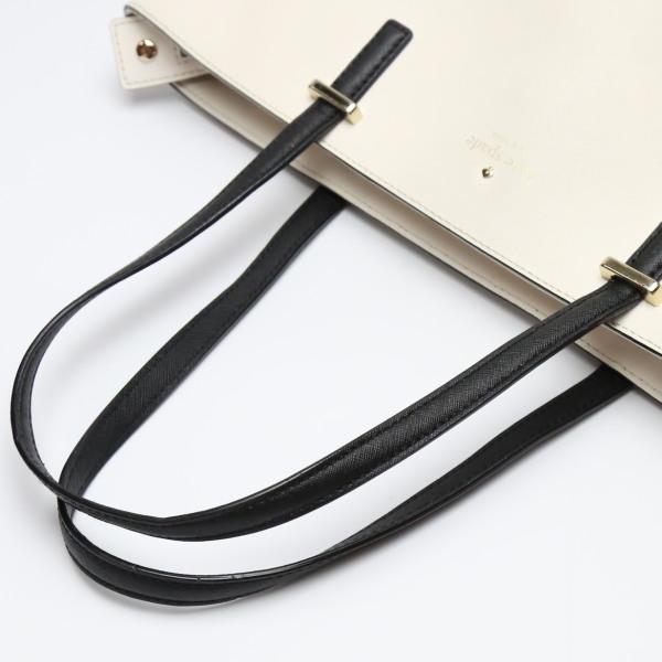 Kate Spade Tote Bag Black X Cream Women Used