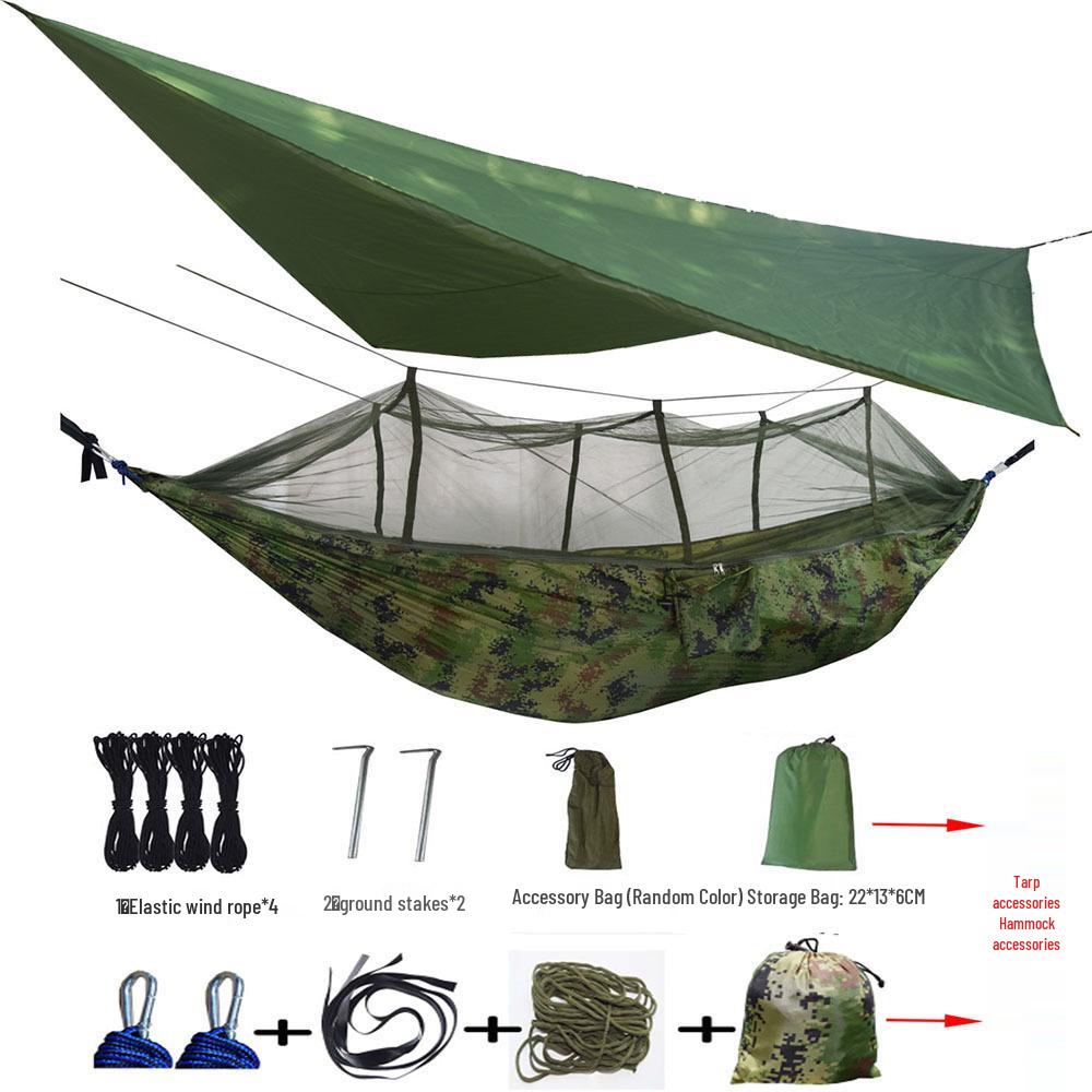 Waterproof Outdoor Mosquito Repellent Sunshade Hammock with Canopy