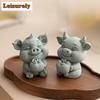 Green Sand Stone Pig Persimmon Big Fortune Tea Pet Japanese Tea Spirit Tea Figurine Play Toys Tea Statue Ornaments Decoration