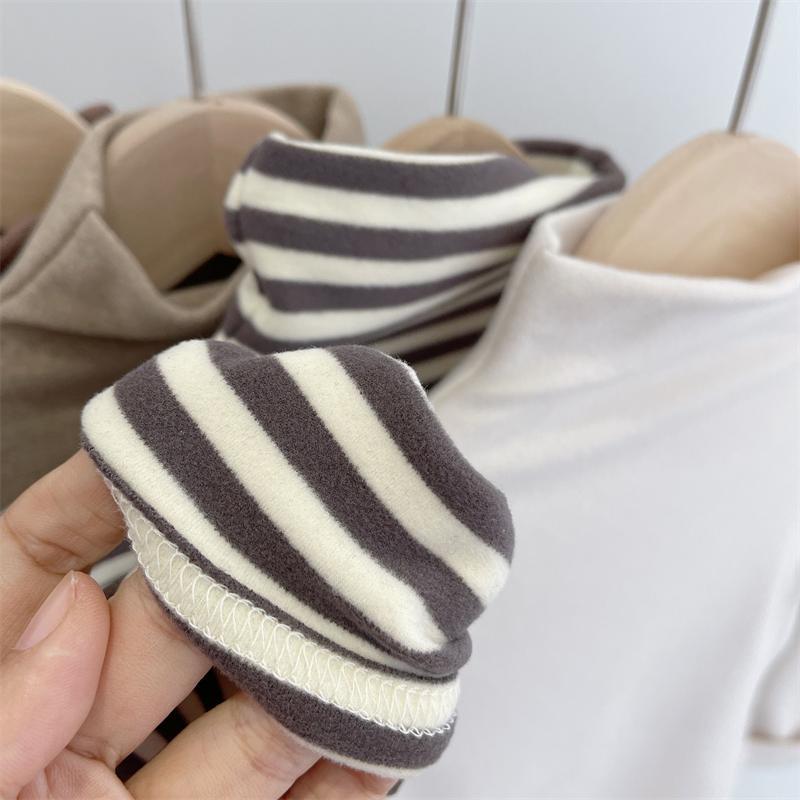 Unisex Striped Thermal Fleece Long-Sleeve T-Shirt for Kids