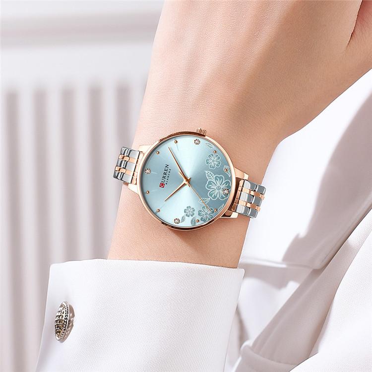 CURREN Steel Band New Small Dial Compact Women's Personality Watch Calendar Sports Watch