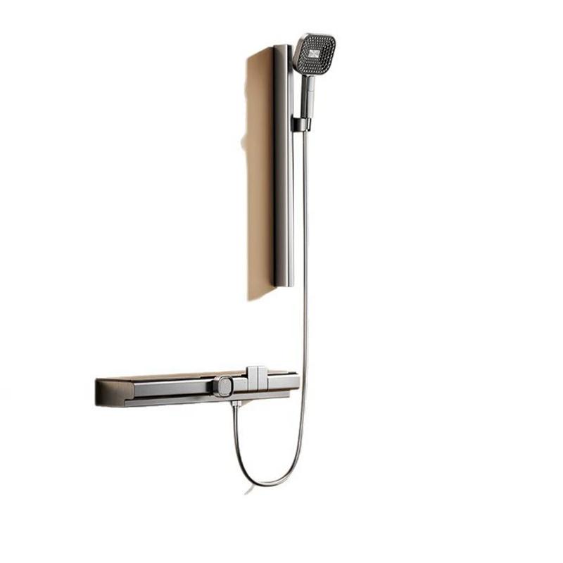 Tuqiu Gray Thermostatic Bathroom Shower Faucet Bathroom Mixer Faucet White Brass Bathroom Faucet  Set