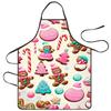 Festive Gingerbread Christmas Apron - Durable Polyester, Vibrant Holiday Patterns, Comfortable & Lightweight, Perfect for Baking & Holiday Decorating,