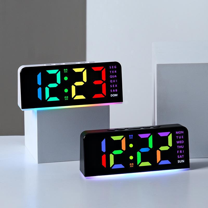 RGB Multi-functional Night Light Desk Clock with Alarm - Model GH0739R